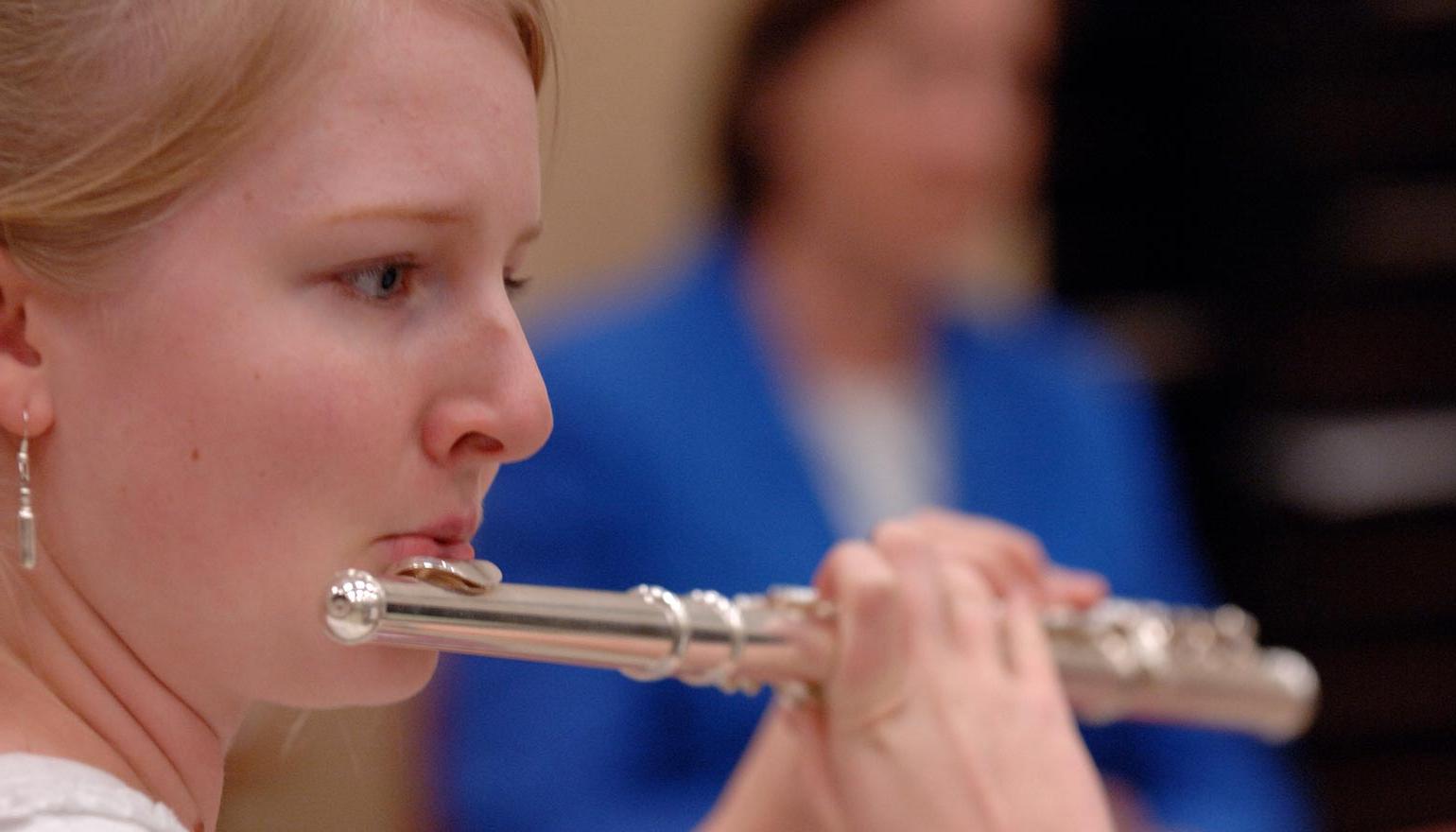 Student playing flute